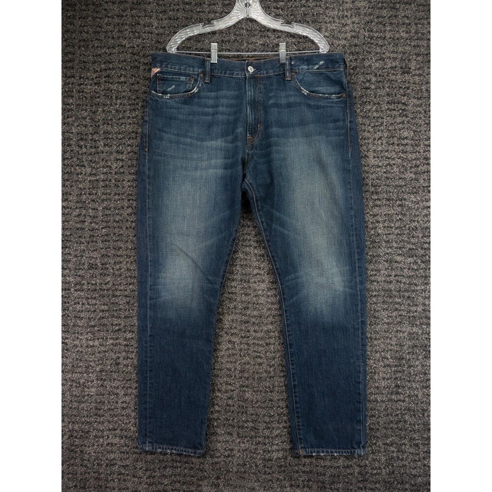 Denim & Supply Jeans Mens 38x30 Actual 40x30.5 Blue Tapered Straight Distressed
